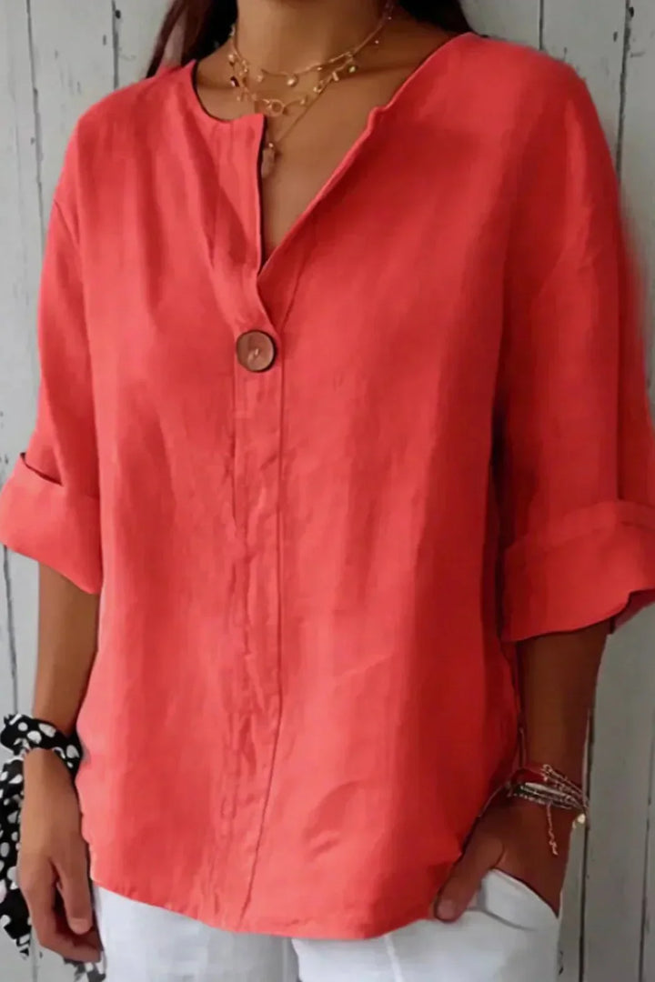 ELORIE | RELAXED BUTTON DETAIL TOP