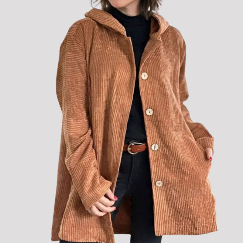DARIA | CORDUROY HOODED JACKET