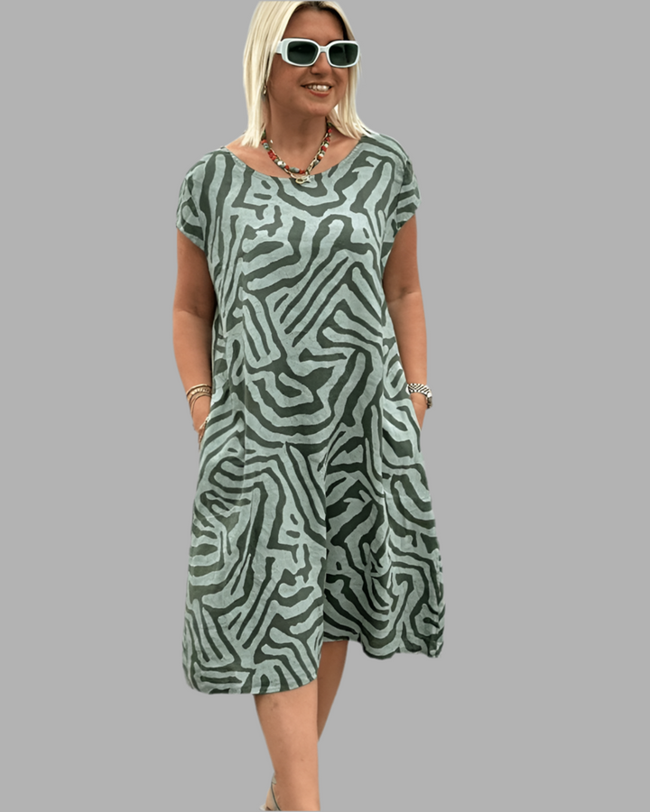TALISA | SUMMER DRESS WITH ROUND NECKLINE AND LOVELY PRINT