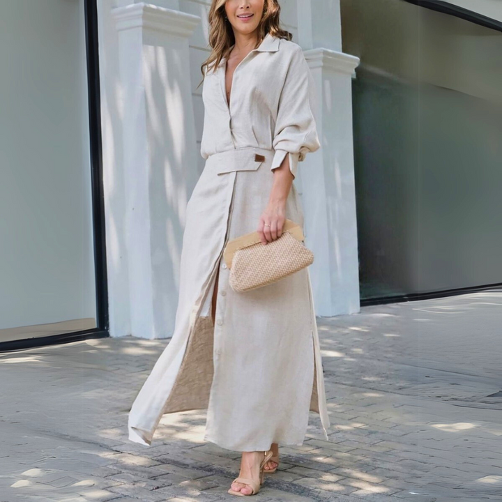 ADELAINE | ELEGANT MAXI DRESS WITH V-NECK