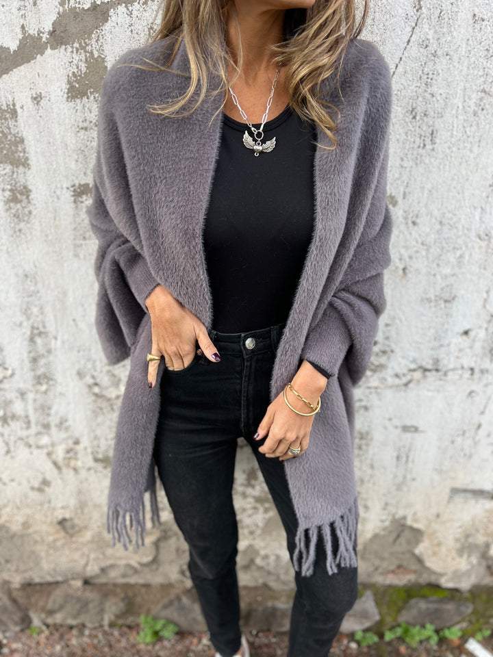 HELENE | WOMEN'S LONG-SLEEVED COAT WITH TASSELS
