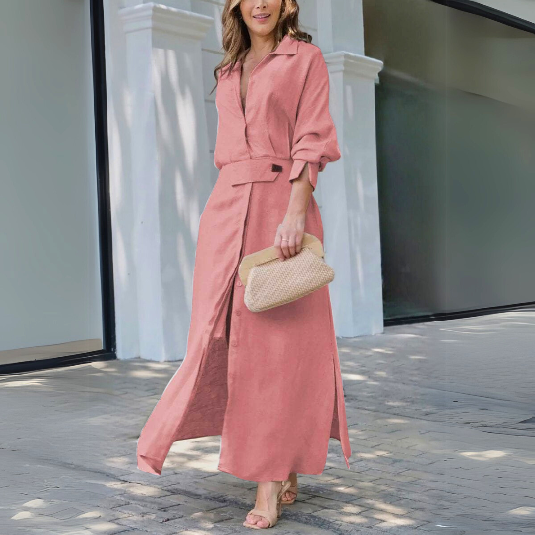 ADELAINE | ELEGANT MAXI DRESS WITH V-NECK