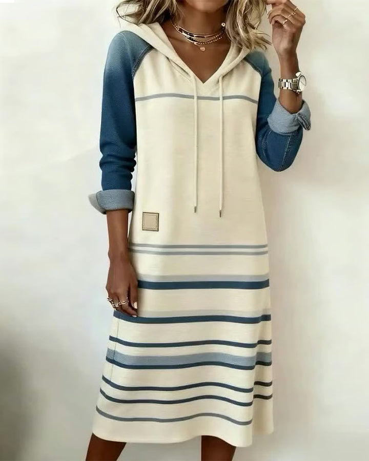 CELINDA | STRIPED HOODED DRESS