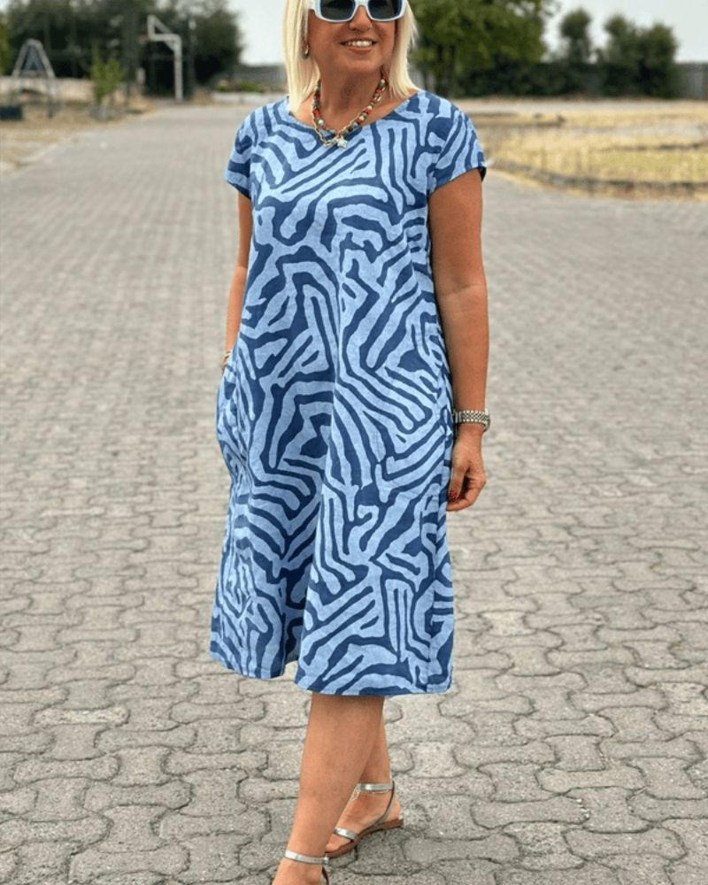 TALISA | SUMMER DRESS WITH ROUND NECKLINE AND LOVELY PRINT