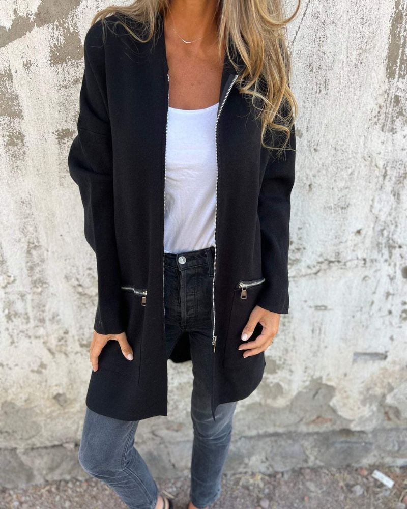 FAYE | COSY LONG ZIP-UP JACKET