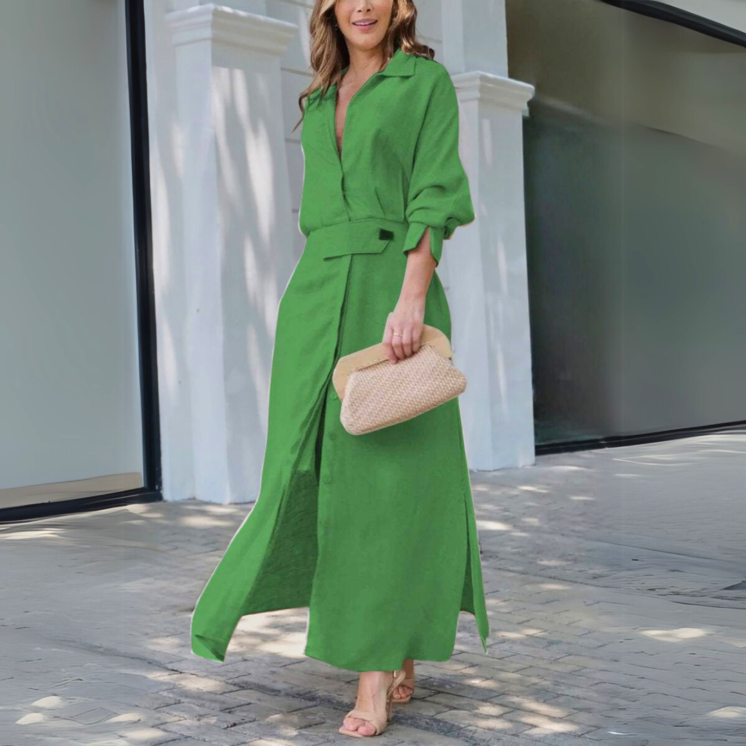 ADELAINE | ELEGANT MAXI DRESS WITH V-NECK