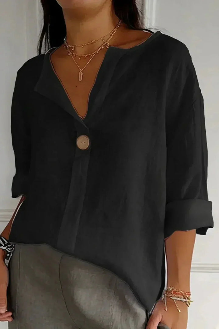ELORIE | RELAXED BUTTON DETAIL TOP