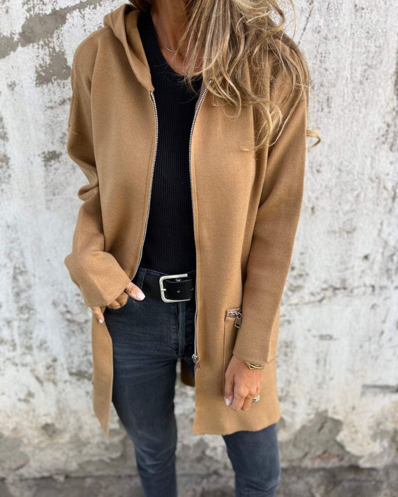 FAYE | COSY LONG ZIP-UP JACKET