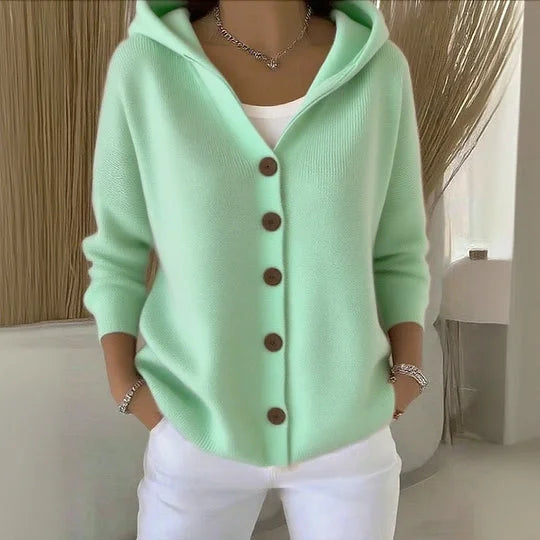 NINA | COSY CARDIGAN WITH HOOD AND BUTTONS