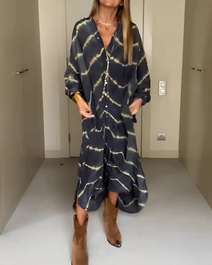 CÉLESTE | STRIPED BOHEMIAN MAXI DRESS