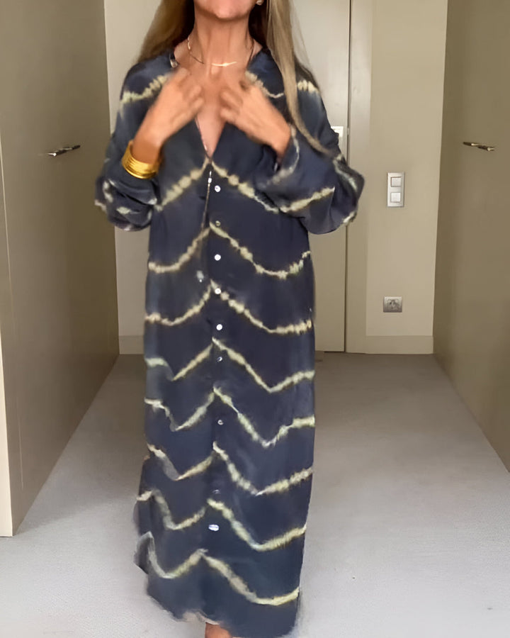CÉLESTE | STRIPED BOHEMIAN MAXI DRESS