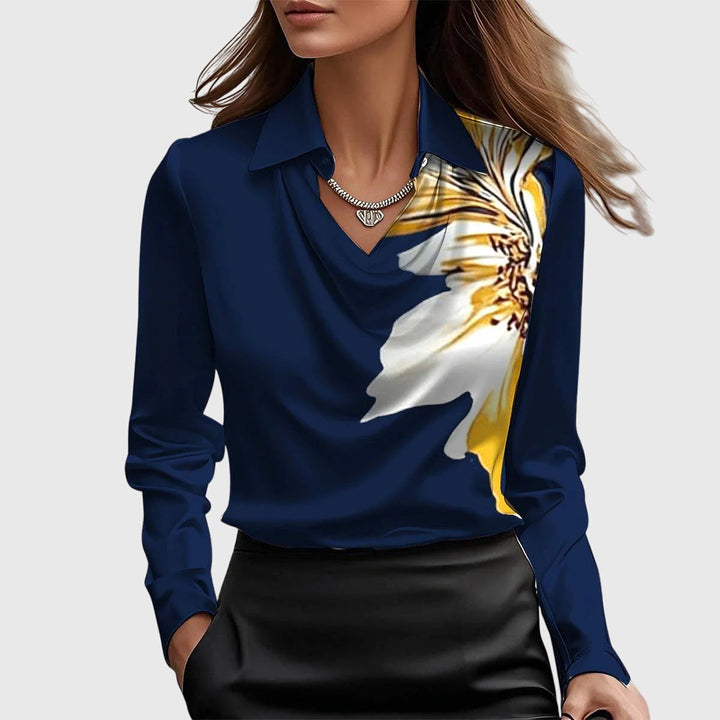 MAURINA | BLOUSE WITH DRAPED COLLAR