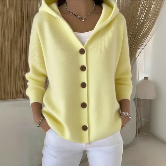 NINA | COSY CARDIGAN WITH HOOD AND BUTTONS