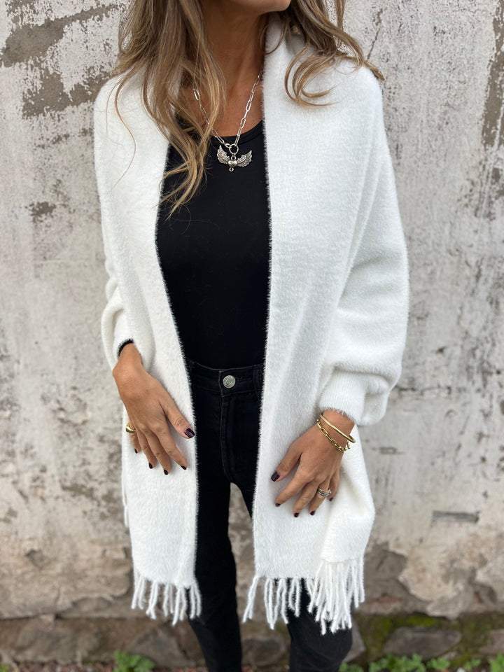HELENE | WOMEN'S LONG-SLEEVED COAT WITH TASSELS