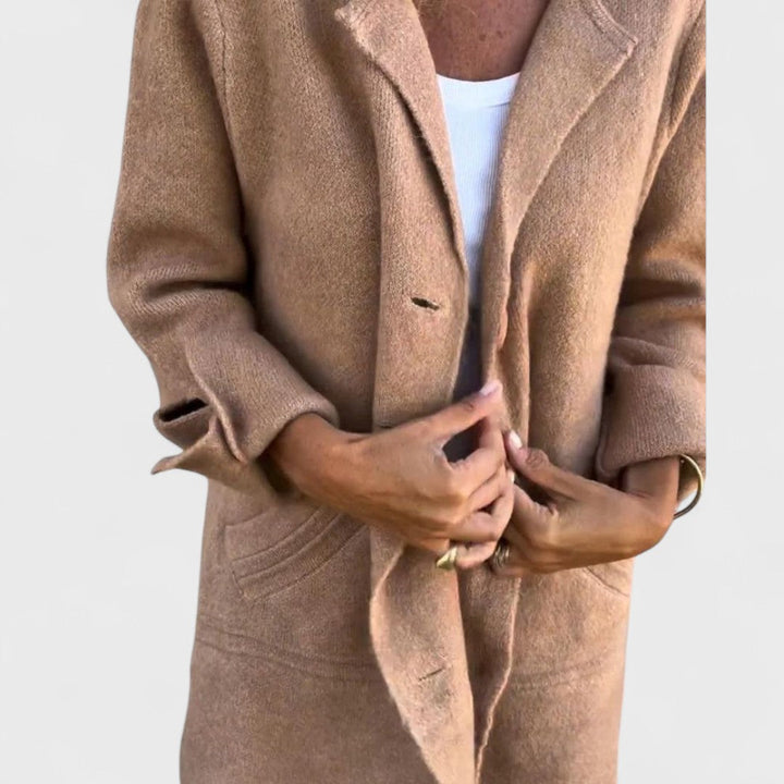 KASHA | BUTTON FRONT LONG COAT