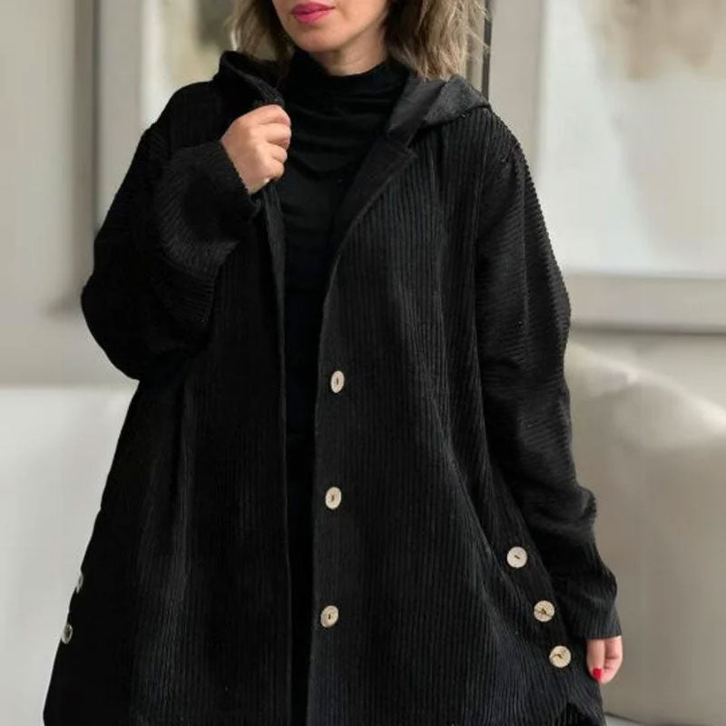 DARIA | CORDUROY HOODED JACKET
