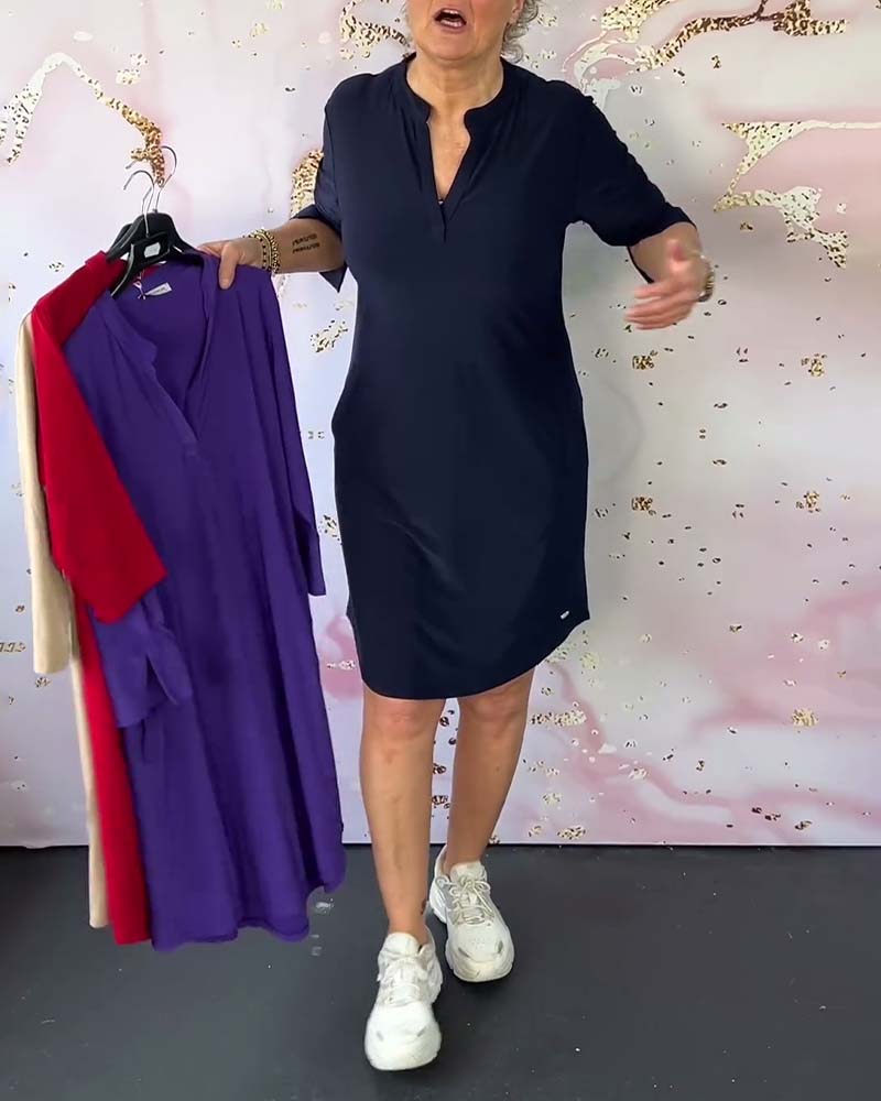 YARA | SIMPLE V-NECK DRESS