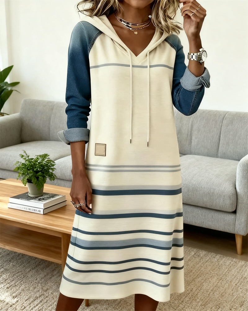 CELINDA | STRIPED HOODED DRESS