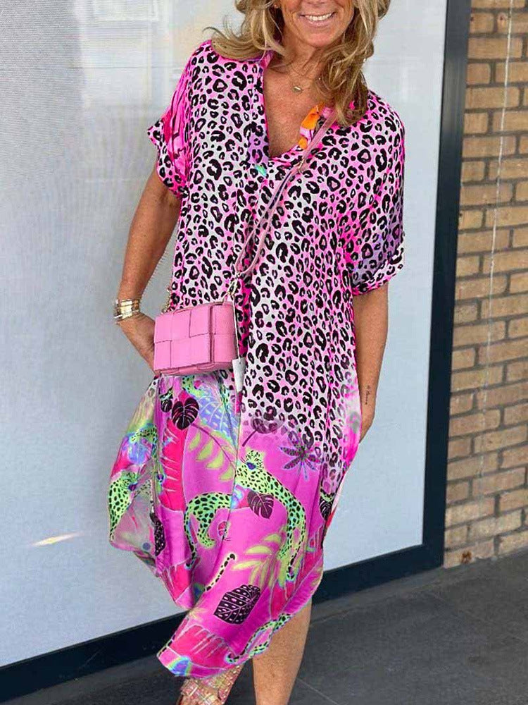 DALIA | MIXED PRINT MIDI DRESS