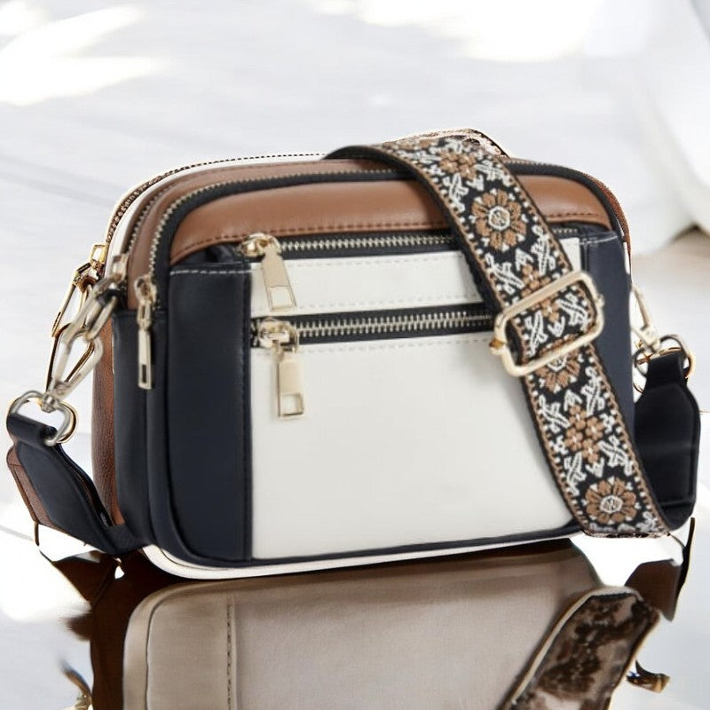 LEONTINE | ELEGANT SHOULDER BAG WITH FLORAL STRAP