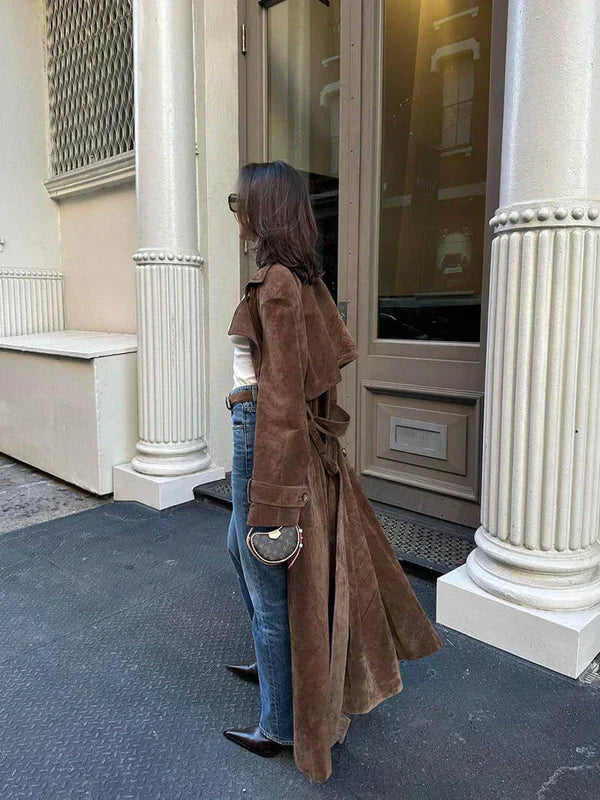 STEPH | SUEDE STYLE TRENCH COAT