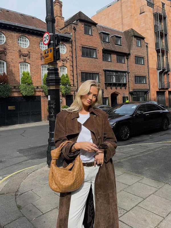 STEPH | SUEDE STYLE TRENCH COAT