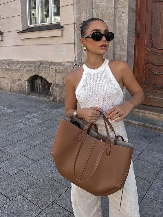ELVINA | RUCHED SIDE STRUCTURED TOTE BAG