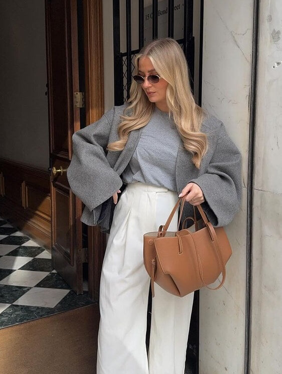 ELVINA | RUCHED SIDE STRUCTURED TOTE BAG