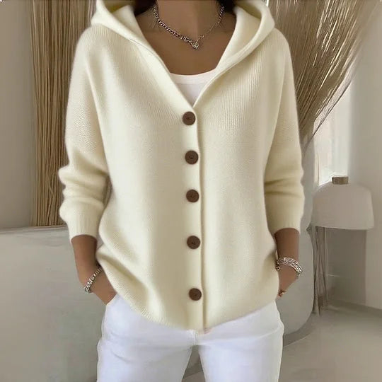 NINA | COSY CARDIGAN WITH HOOD AND BUTTONS