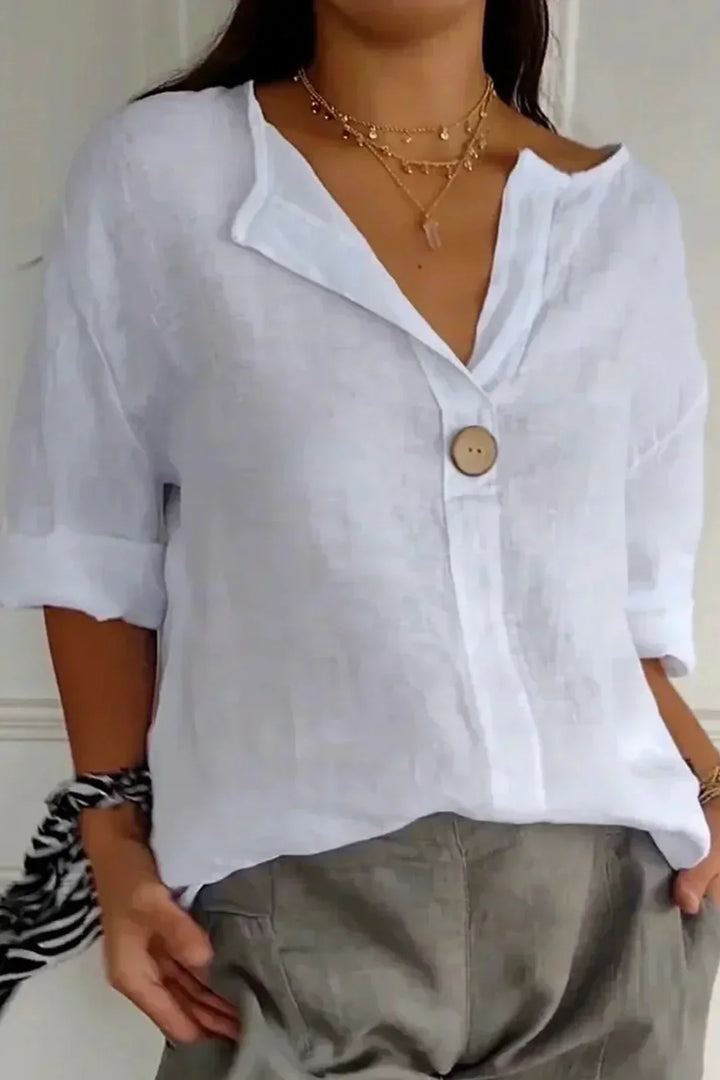 ELORIE | RELAXED BUTTON DETAIL TOP