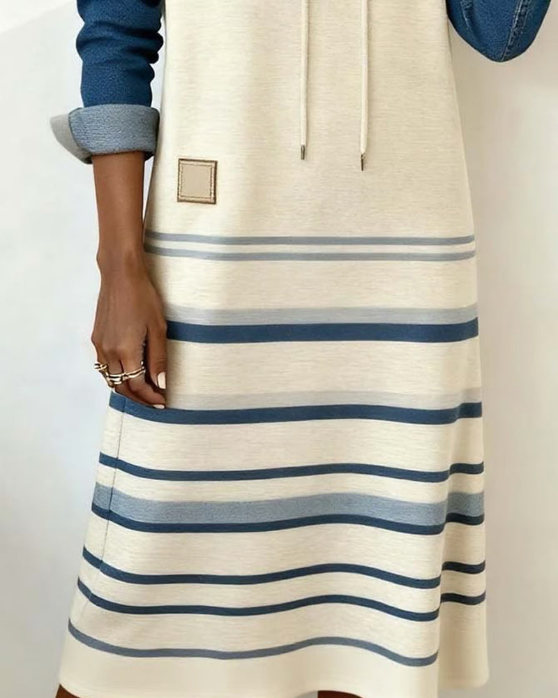 CELINDA | STRIPED HOODED DRESS