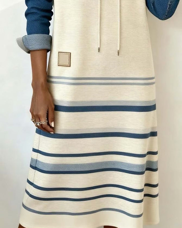 CELINDA | STRIPED HOODED DRESS