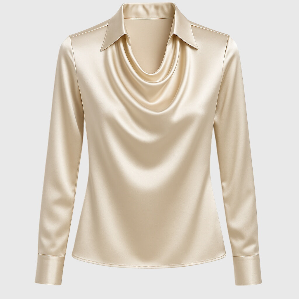 MAURINA | BLOUSE WITH DRAPED COLLAR