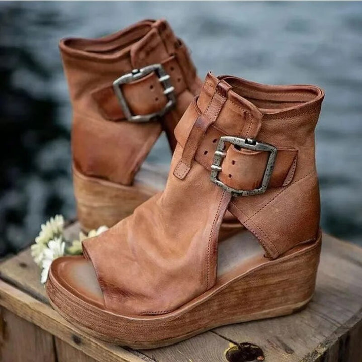 DAHLIA | BUCKLED PLATFORM SANDAL BOOTS