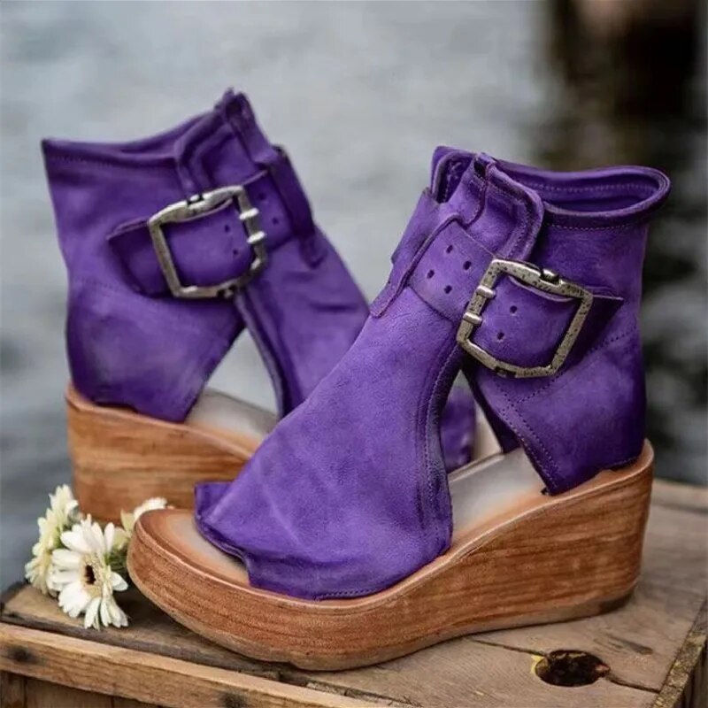 DAHLIA | BUCKLED PLATFORM SANDAL BOOTS