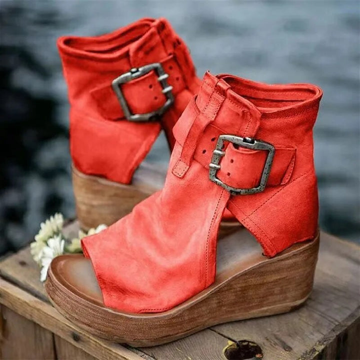 DAHLIA | BUCKLED PLATFORM SANDAL BOOTS