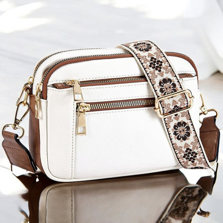 LEONTINE | ELEGANT SHOULDER BAG WITH FLORAL STRAP