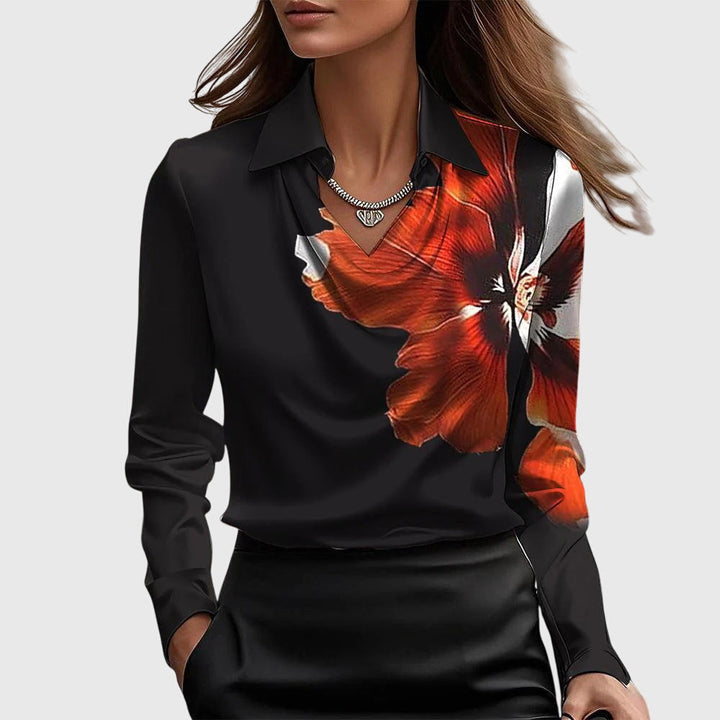 MAURINA | BLOUSE WITH DRAPED COLLAR