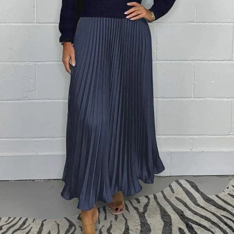 CAMILIA | MAXI DRESS WITH SWEATER AND PLEATED SKIRT