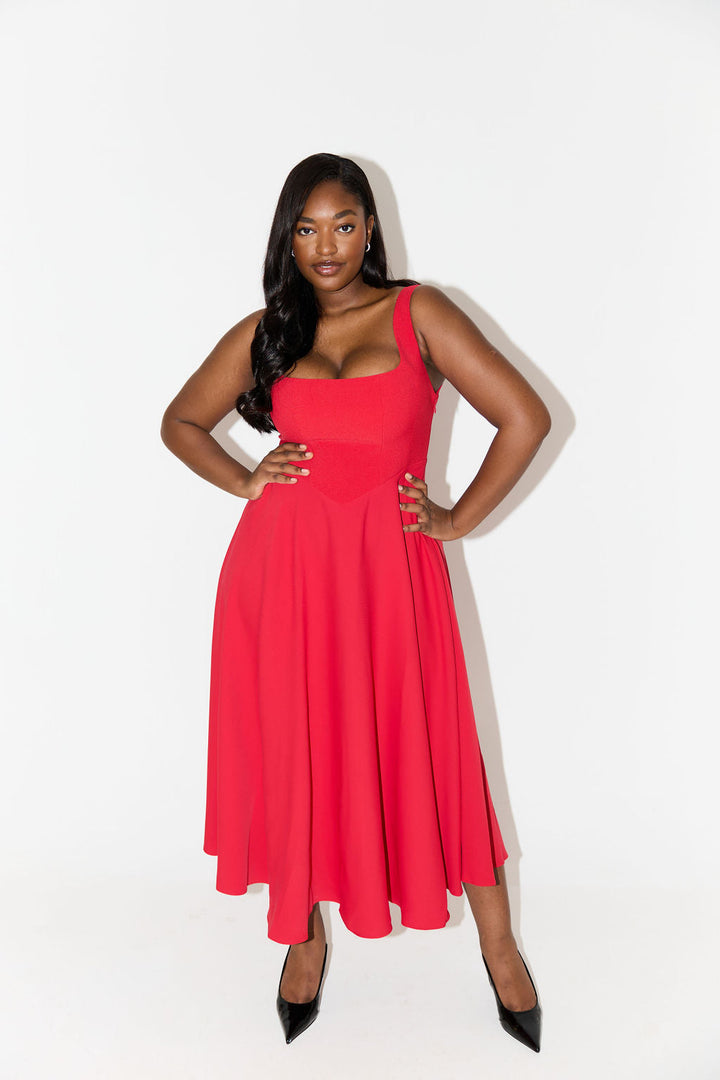 CORALIE | TIMELESS FLOWY MIDI DRESS
