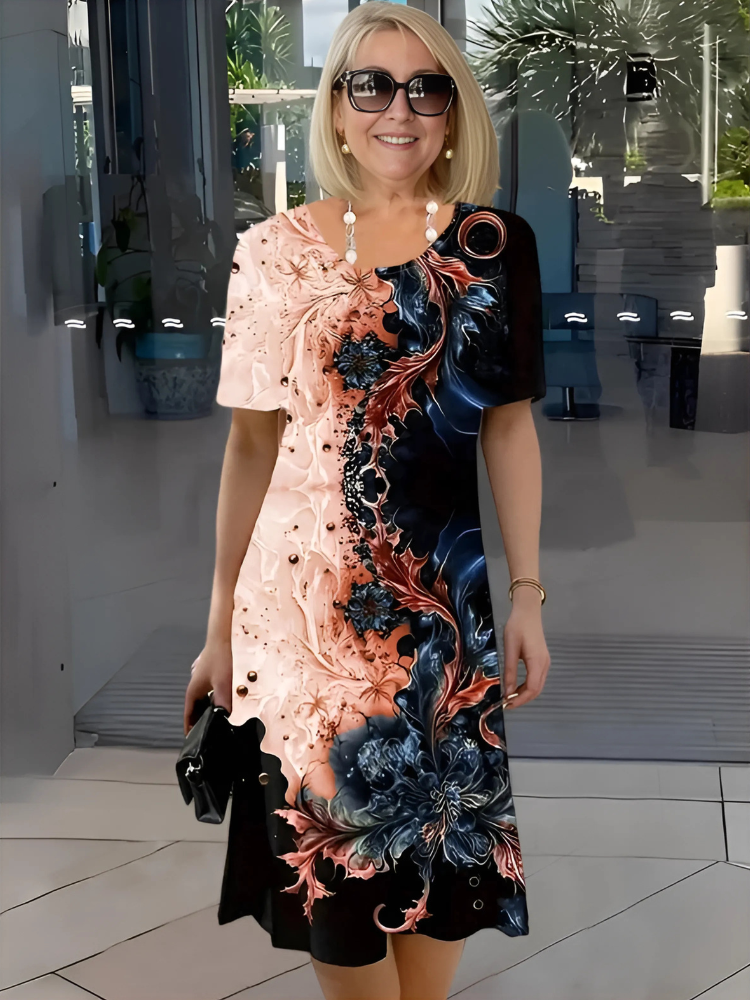 INESA | COMFORTABLE ART PRINT DRESS